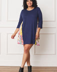 Plus Side Contrast A Line Tunic Dress