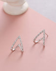 925 Sterling Silver Simple Triangle Earring