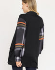 Bishop Sleeve Open Cardigan With Pockets