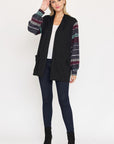 PLUS Bishop Sleeve Open Cardigan With Pockets