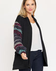 PLUS Bishop Sleeve Open Cardigan With Pockets