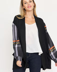 Bishop Sleeve Open Cardigan With Pockets