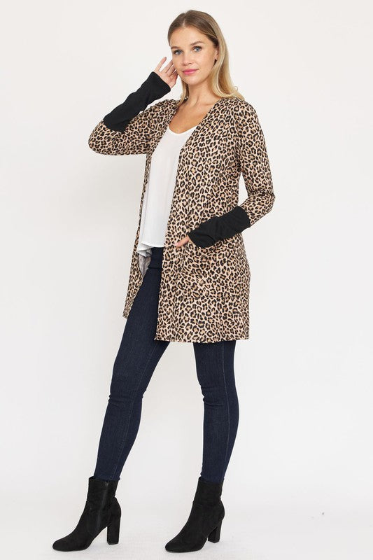 Leopard Print Open Cardigan