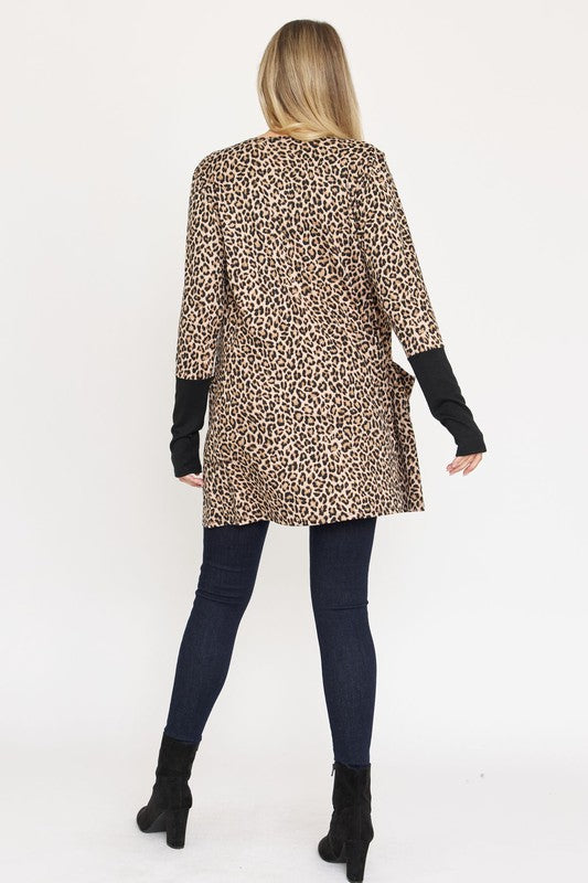 Leopard Print Open Cardigan