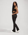 Full Size Supersculpt™ Flared Leggings with Pockets - Black