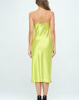 Renee C. Satin Bias Slip Dress with Slit