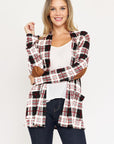 Plaid Contrast Elbow Patch Cardigan