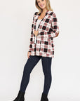 Plaid Contrast Elbow Patch Cardigan