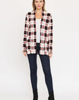 Plaid Contrast Elbow Patch Cardigan