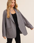 Listicle Oversized Solid Blazer - Online Only