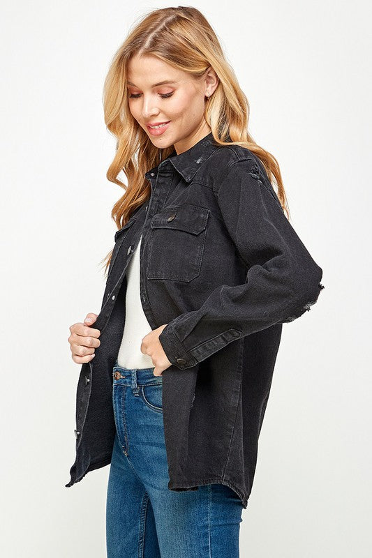 Blue Age Women's Distressed Denim Shirts