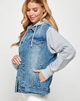 Blue Age Women's Denim  Jacket with Fleece Hoodie - Online Only - My Pampered Life Seattle