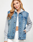 Blue Age Women's Denim  Jacket with Fleece Hoodie - Online Only - My Pampered Life Seattle