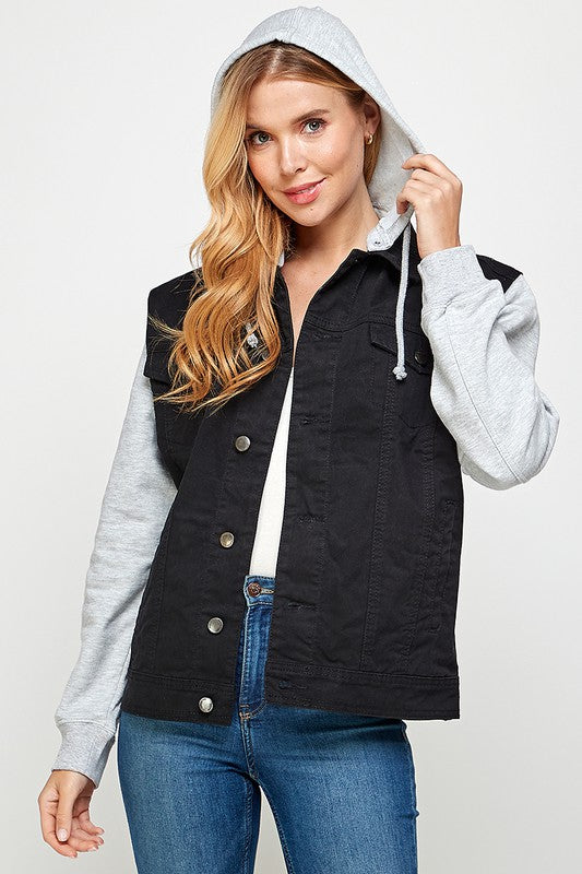 Blue Age Women's Denim  Jacket with Fleece Hoodie - Online Only