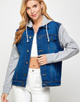 Blue Age Women's Denim  Jacket with Fleece Hoodie - Online Only - My Pampered Life Seattle