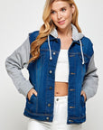 Blue Age Women's Denim  Jacket with Fleece Hoodie - Online Only - My Pampered Life Seattle