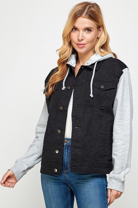 Blue Age Women's Denim  Jacket with Fleece Hoodie - Online Only