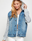 Blue Age Women's Denim  Jacket with Fleece Hoodie - Online Only - My Pampered Life Seattle