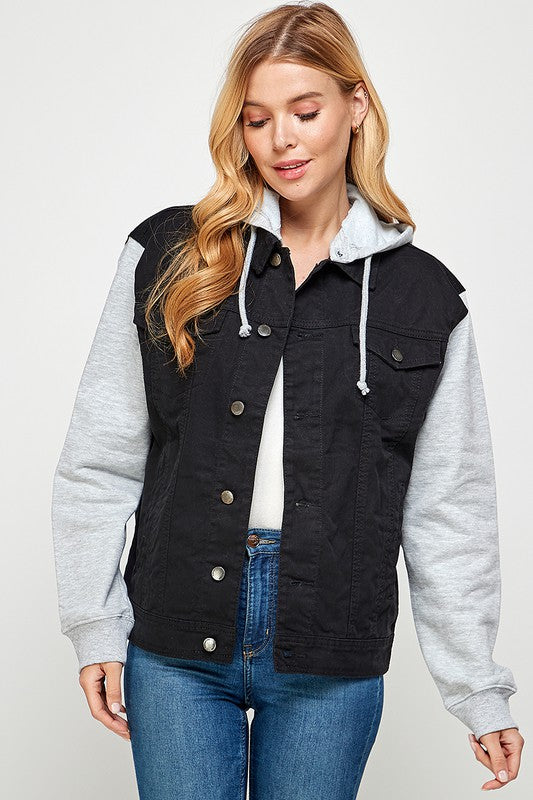 Blue Age Women's Denim  Jacket with Fleece Hoodie - Online Only