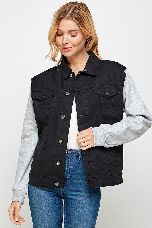 Blue Age Women's Denim  Jacket with Fleece Hoodie - Online Only