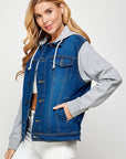 Blue Age Women's Denim  Jacket with Fleece Hoodie - Online Only - My Pampered Life Seattle