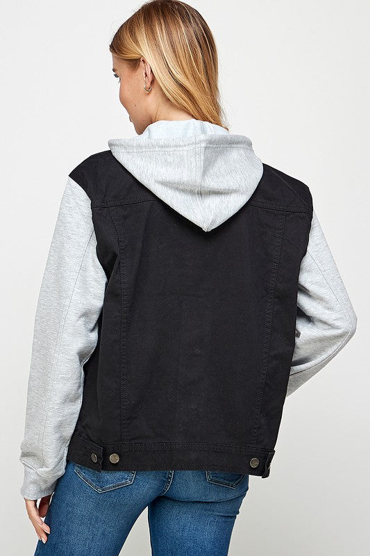 Blue Age Women's Denim  Jacket with Fleece Hoodie - Online Only