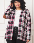 PLUS Plaid Contrast Elbow Patch Cardigan