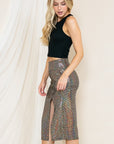 High Waist Sequin Skirt