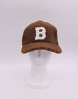 Letter B Fuzzy Teddy Bear Cap