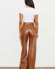 Vegan Leather Wide Leg Pants