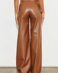 Vegan Leather Wide Leg Pants