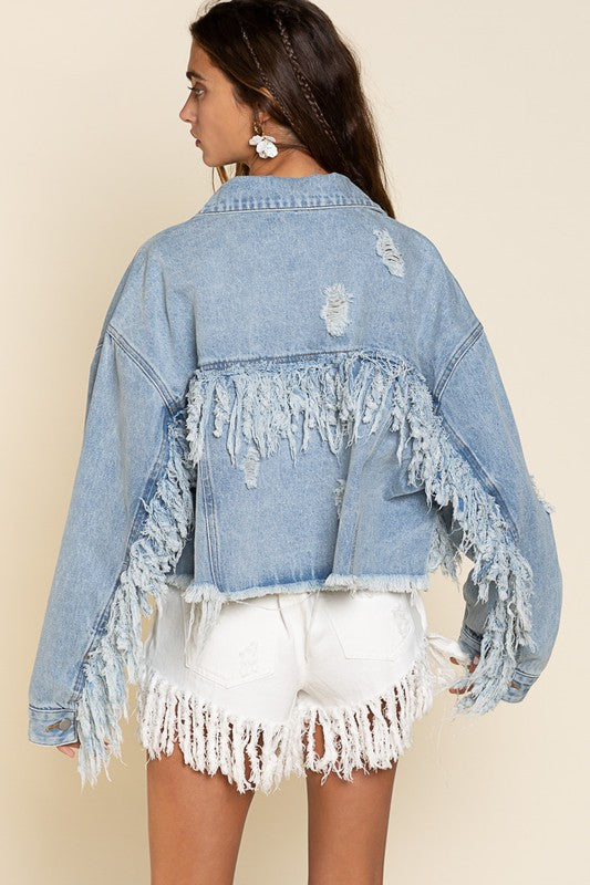 POL Plus Size Fringe Jacket