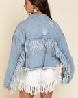 POL Plus Size Fringe Jacket