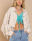 POL Plus Size Fringe Jacket