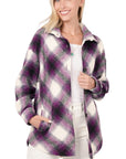 Zenana Yarn Dyed Plaid Shacket - Online Only