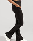 Full Size Supersculpt™ Flared Leggings with Pockets - Black