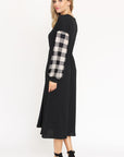 PLUS Knit Bishop Sleeve Tea Length Dress