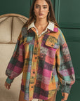 BiBi Loose Fit Buttoned Down Check Shirt Jacket