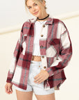 HYFVE Effortless Ease Plaid Print Shacket - Online Only