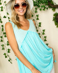 e Luna PLUS Solid Stripe Babydoll Tank Top