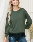 Lace Bottom Light Sweater Knit