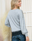 Lace Bottom Light Sweater Knit