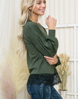 Lace Bottom Light Sweater Knit