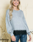 Lace Bottom Light Sweater Knit