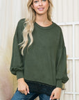 Lace Bottom Light Sweater Knit