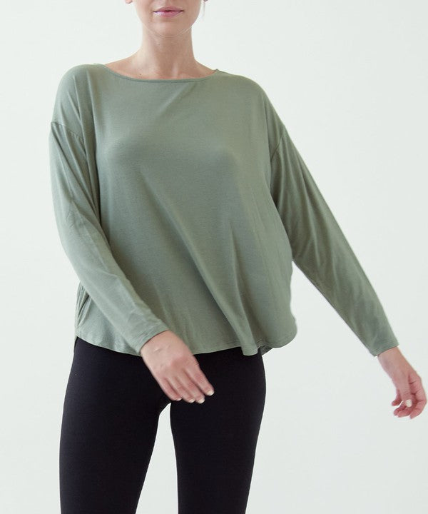 Fabina Bamboo Dolman Long Sleeve Top