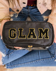 Black Glam Clear Cosmetic Fold Flat Makeup Bag