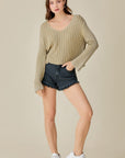 Mustard Seed V-Neck Crop Sweater - Online Only