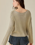 Mustard Seed V-Neck Crop Sweater - Online Only