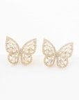 Crystal Butterfly Earrings Gold